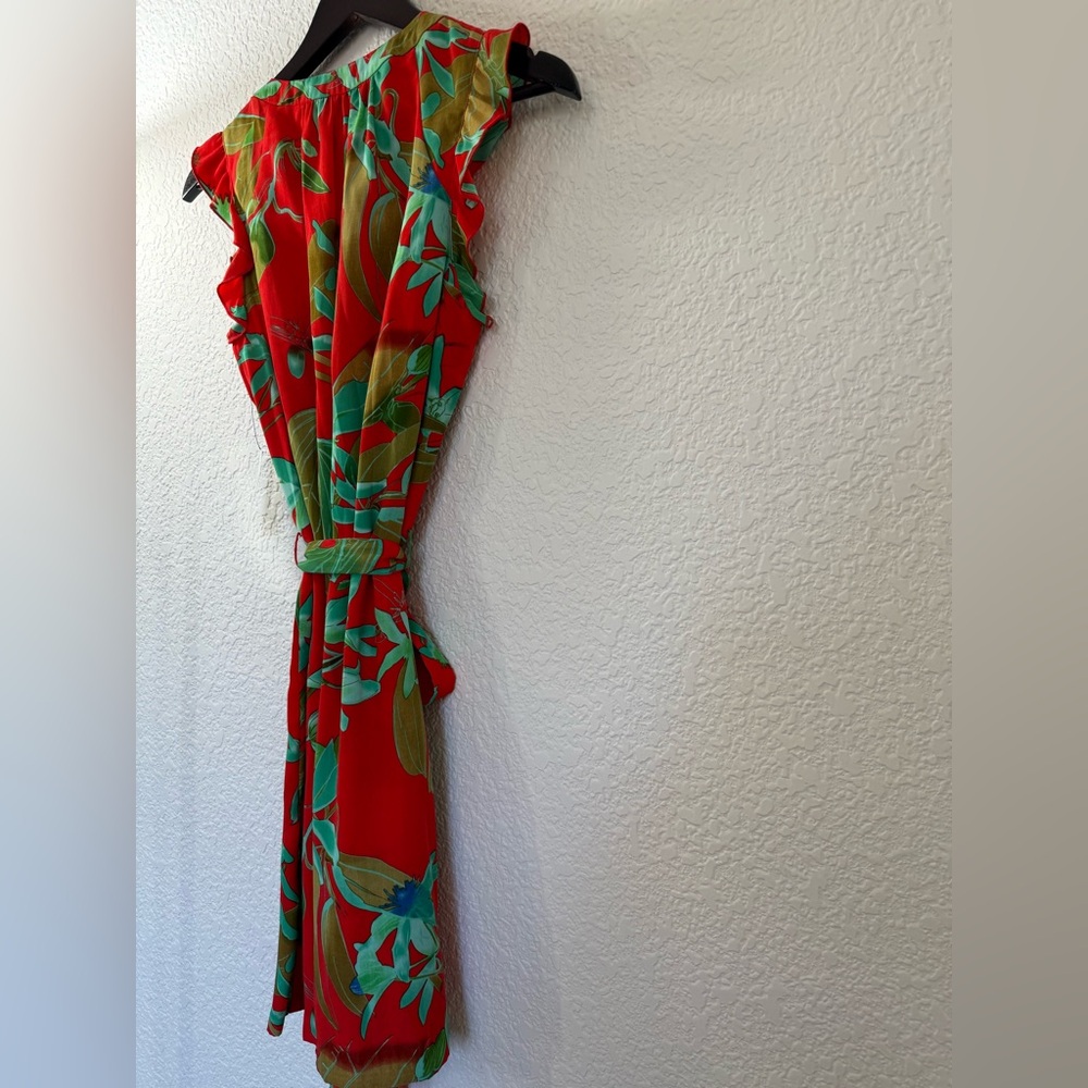 Jessica Simpson Delevan Dress | Poppy Red Tropical Print | Size M | NWT - Picture 12 of 16